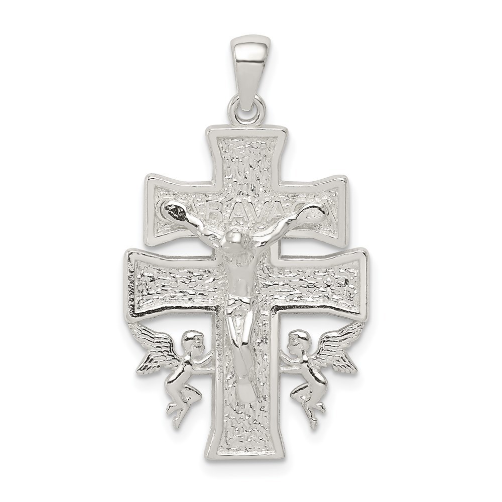 Sterling Silver Polished Mini Caravaca Crucifix Pendant 37$